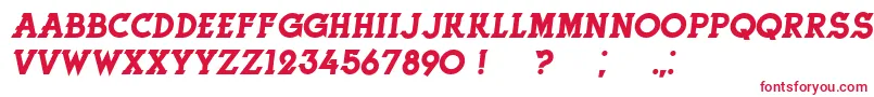 HerneItalic-Schriftart – Rote Schriften auf weißem Hintergrund