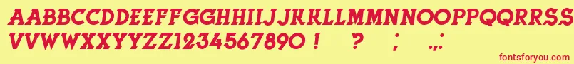 HerneItalic-fontti – punaiset fontit keltaisella taustalla