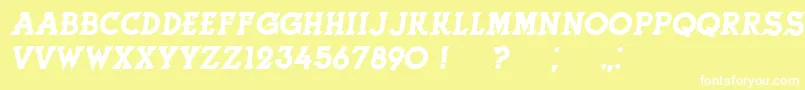 Шрифт HerneItalic – белые шрифты на жёлтом фоне