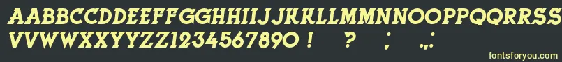 HerneItalic-fontti – keltaiset fontit mustalla taustalla