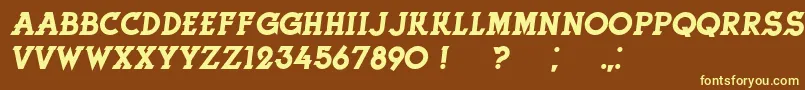 HerneItalic-fontti – keltaiset fontit ruskealla taustalla