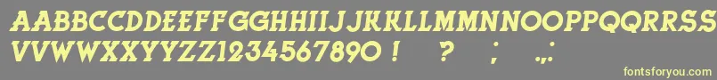 HerneItalic-fontti – keltaiset fontit harmaalla taustalla