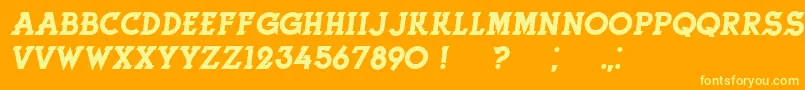 HerneItalic-Schriftart – Gelbe Schriften auf orangefarbenem Hintergrund