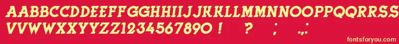 Шрифт HerneItalic – жёлтые шрифты на красном фоне