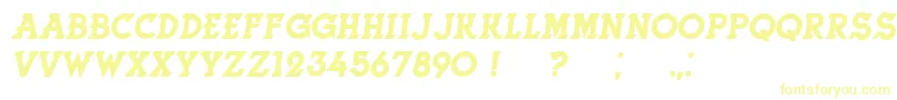HerneItalic-fontti – keltaiset fontit valkoisella taustalla