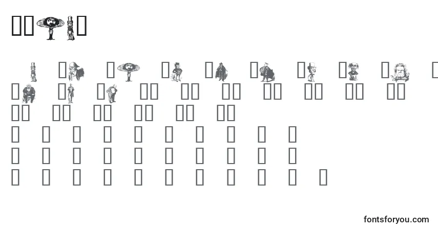 A fonte Unca2 – alfabeto, números, caracteres especiais