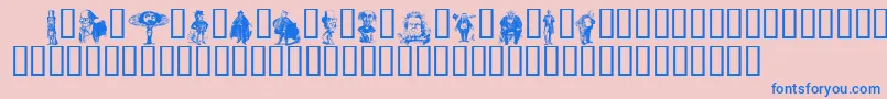 Unca2-Schriftart – Blaue Schriften auf rosa Hintergrund