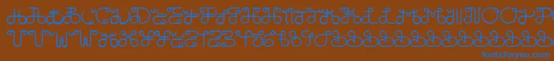 DobilasSteady Font – Blue Fonts on Brown Background