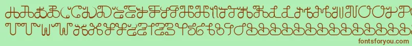 Fonte DobilasSteady – fontes marrons em um fundo verde