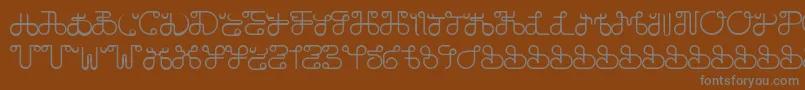 フォントDobilasSteady – 茶色の背景に灰色の文字