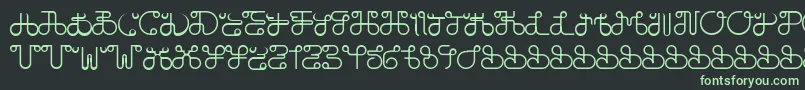 フォントDobilasSteady – 黒い背景に緑の文字