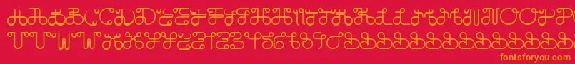 DobilasSteady Font – Orange Fonts on Red Background