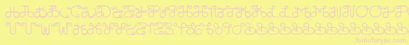 DobilasSteady-Schriftart – Rosa Schriften auf gelbem Hintergrund