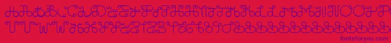 DobilasSteady Font – Purple Fonts on Red Background