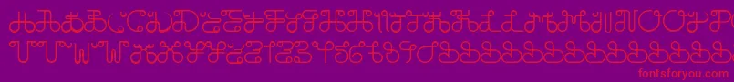 フォントDobilasSteady – 紫の背景に赤い文字