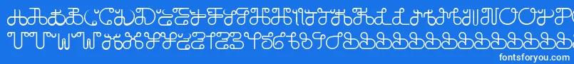 フォントDobilasSteady – 青い背景に白い文字