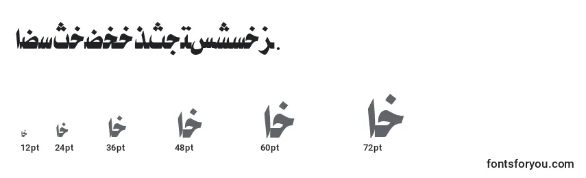 AymTaybahSUNormal. Font Sizes