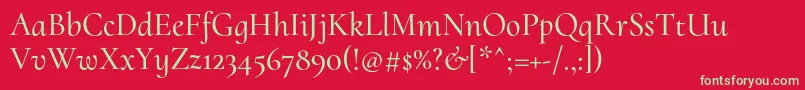 CormorantuprightMedium Font – Green Fonts on Red Background