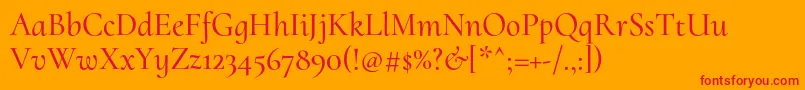 CormorantuprightMedium Font – Red Fonts on Orange Background