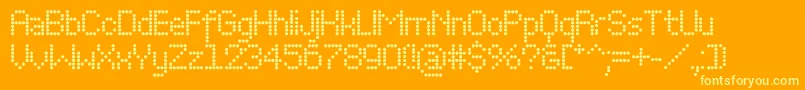 PerfoBold Font – Yellow Fonts on Orange Background