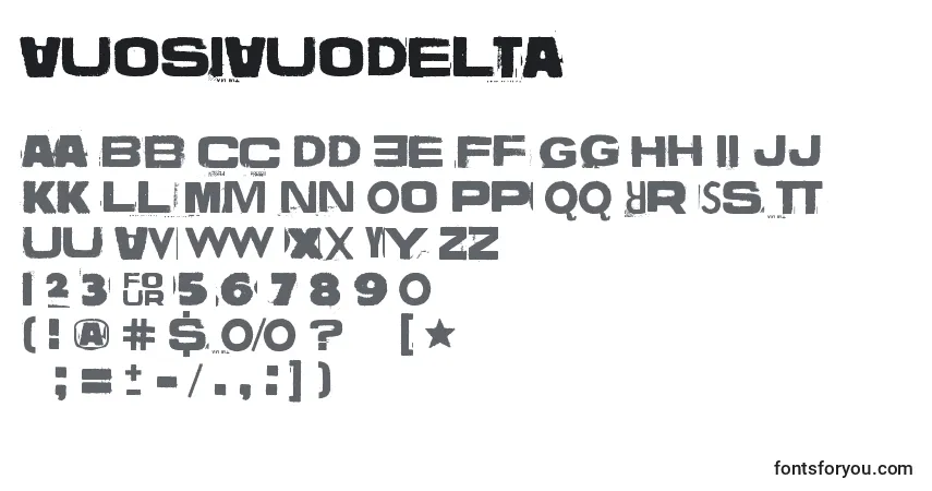 Fuente VuosiVuodelta - alfabeto, números, caracteres especiales