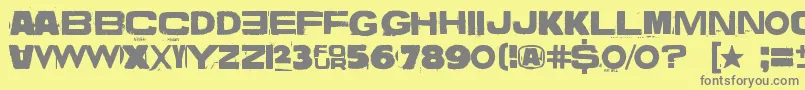 VuosiVuodelta Font – Gray Fonts on Yellow Background