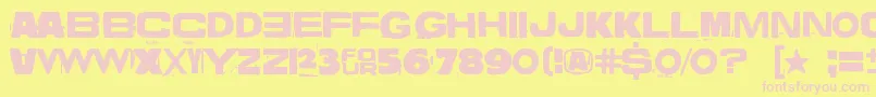 VuosiVuodelta Font – Pink Fonts on Yellow Background
