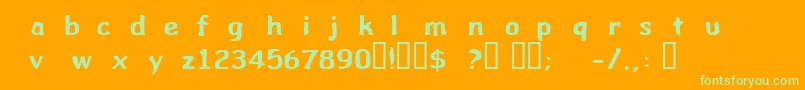 Wibble-fontti – vihreät fontit oranssilla taustalla