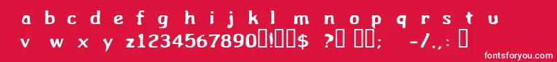 Wibble Font – White Fonts on Red Background