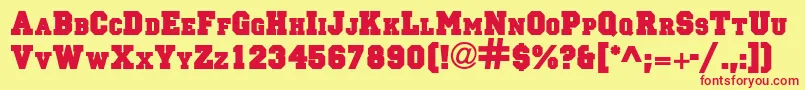 PrincessdbNormal Font – Red Fonts on Yellow Background