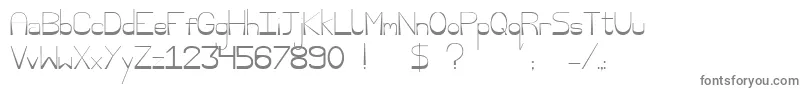 Nisaba-fontti – harmaat kirjasimet valkoisella taustalla