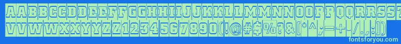 Cityno7 Font – Green Fonts on Blue Background