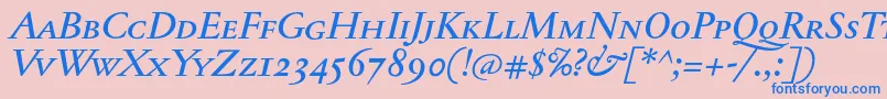 JannontextmedscItalic Font – Blue Fonts on Pink Background