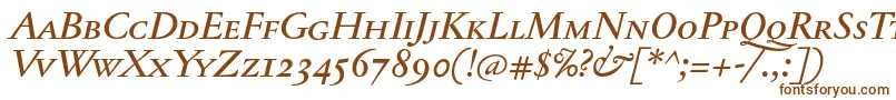 Czcionka JannontextmedscItalic – brązowe czcionki