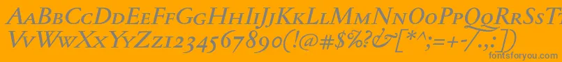 JannontextmedscItalic Font – Gray Fonts on Orange Background