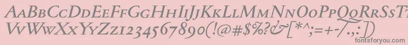 JannontextmedscItalic-Schriftart – Graue Schriften auf rosa Hintergrund