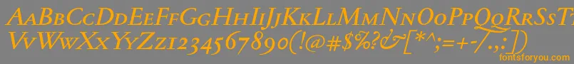 JannontextmedscItalic Font – Orange Fonts on Gray Background