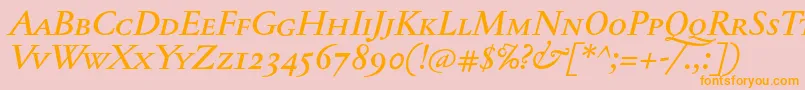 JannontextmedscItalic Font – Orange Fonts on Pink Background