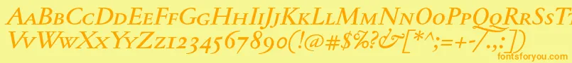 JannontextmedscItalic Font – Orange Fonts on Yellow Background
