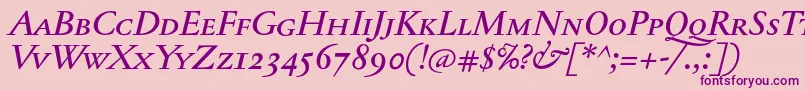 JannontextmedscItalic Font – Purple Fonts on Pink Background