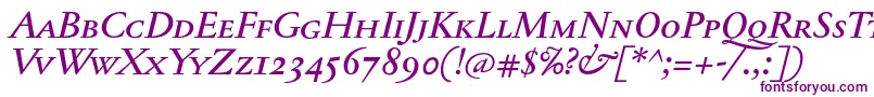 JannontextmedscItalic Font – Purple Fonts on White Background