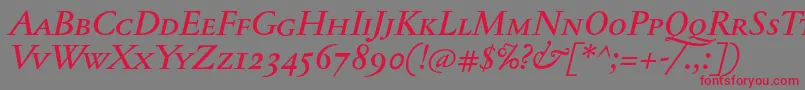 fuente JannontextmedscItalic – Fuentes Rojas Sobre Fondo Gris