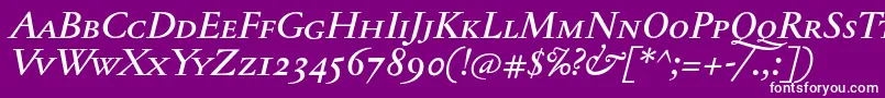 JannontextmedscItalic Font – White Fonts on Purple Background