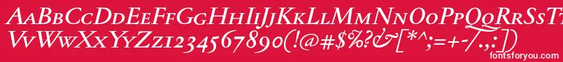 JannontextmedscItalic Font – White Fonts on Red Background