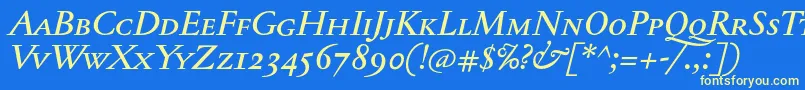 JannontextmedscItalic Font – Yellow Fonts on Blue Background