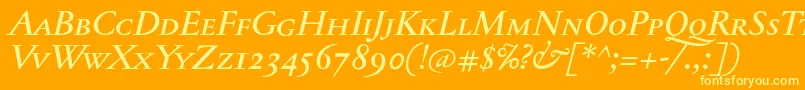 fuente JannontextmedscItalic – Fuentes Amarillas Sobre Fondo Naranja