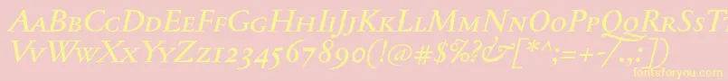 Más sobre la fuente JannontextmedscItalic fuente JannontextmedscItalic – Fuentes Amarillas Sobre Fondo Rosa