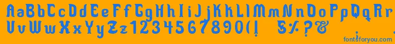 フォントMedusaScript – オレンジの背景に青い文字