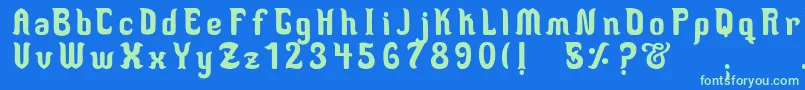 MedusaScript Font – Green Fonts on Blue Background