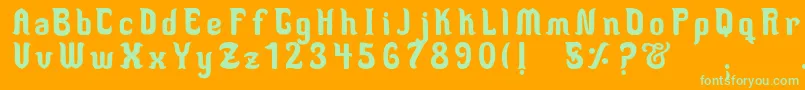 MedusaScript Font – Green Fonts on Orange Background